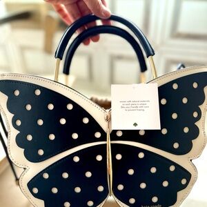 Kate Spade Wing It Polka Dot Wicker Butterfly Satchel